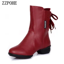 ZZPOHE/высокое качество; сезон осень-зима; Модные женские ботинки из натуральной кожи; женские теплые короткие ботинки на шнуровке черного цвета с бархатом