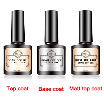 

Primer Gel Polish Varnish Top Off + Base Coat Foundation For UV Gel Nail Polish Design 8ML LDO99