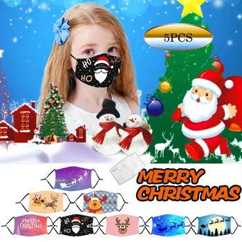 

5pc Face Mask For Kids Christmas Anti-pollution Adjustable Washable Face Mask mascarillas masque de protection lavable masque