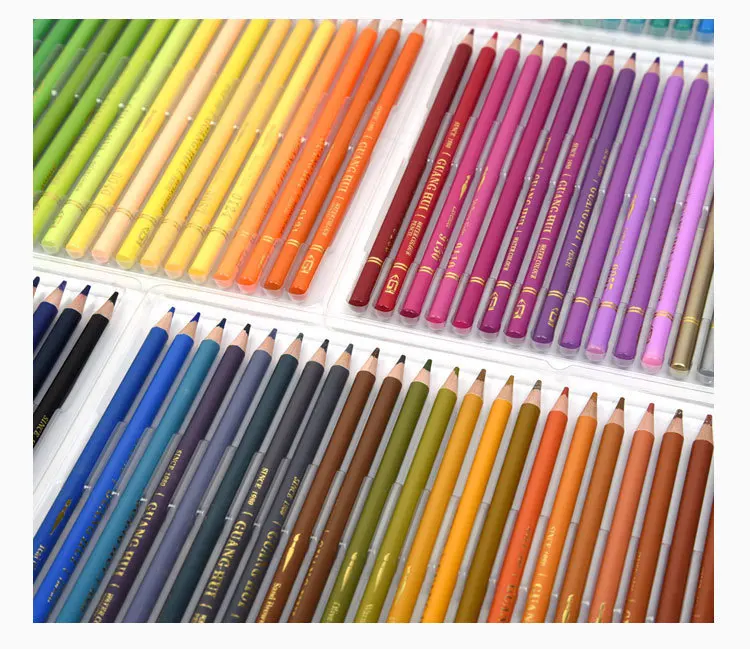 GUANGHUI 150 цветов деревянный акварельный карандаш профессиональный мягкий водорастворимый цветной набор карандашей для художественного рисования