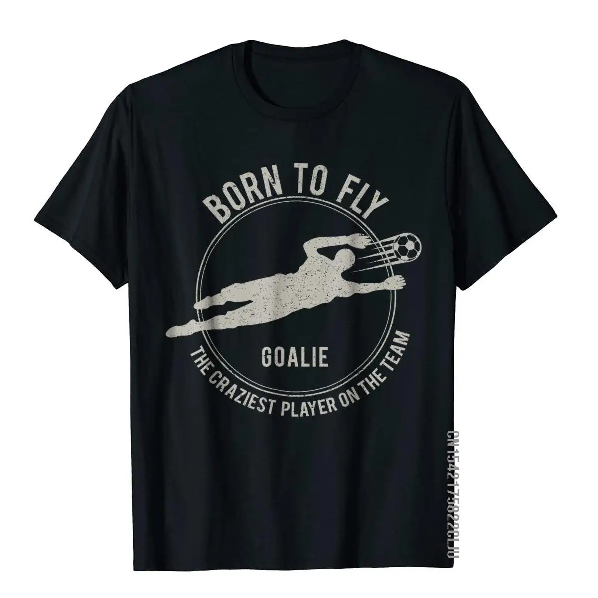 Funny Goalkeeper T-Shirt Gift Soccer Goalie Born to fly__97A3741black
