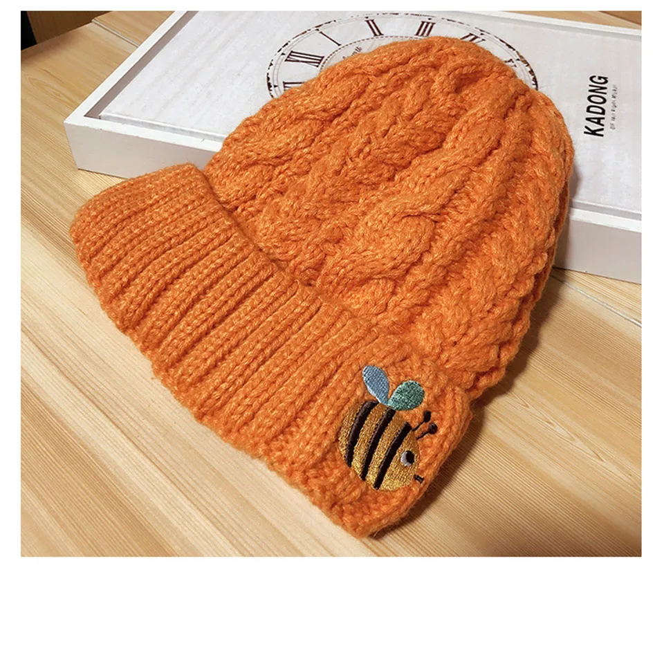 New Candy Colors Winter Hat Women Knitted Hat Warm Soft Trendy Hat Kpop Style Wool Beanie Elegant Christmas Hat