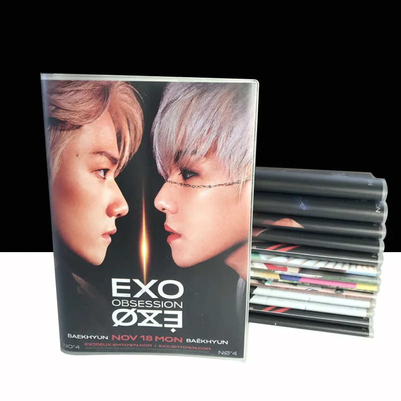 Корея K pop exo kawaii альбом EXO OBSESSION 32K блокнот Резиновый рукав Книга Дневник 48 страниц kpop бродячий - Цвет: BaekHyun
