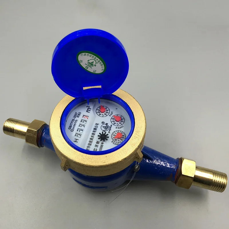 

Ningbo Wet Rotor Type Water Meter with Numbers Pointer Combination 6 Points Household Copper Plating Connected Rental High Sensi