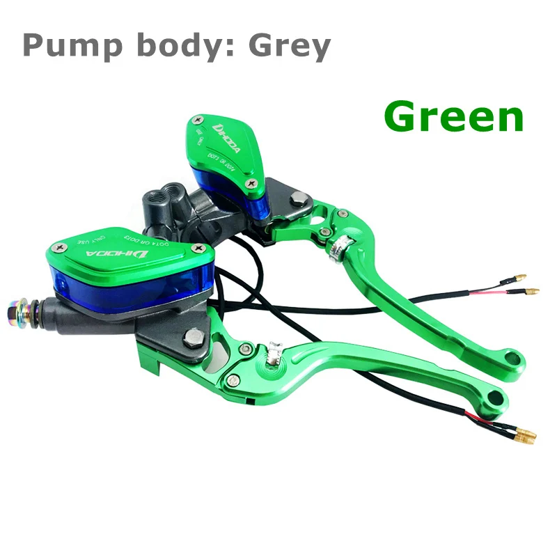 1 пара Регулируемый рычаг Ручка гидравлический тормоз сцепления насос главный цилиндр Мотоцикл Гонки Универсальный для HONDA Yamaha Kawasaki - Цвет: Green 1 pair