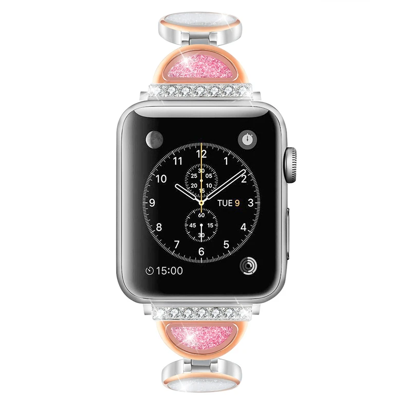 Ремешок для Apple watch band 5 4 44 мм 40 мм Женский зыбучие пески алмаз correa iwatch band 3 2 1 42 мм 38 мм браслет аксессуары для часов