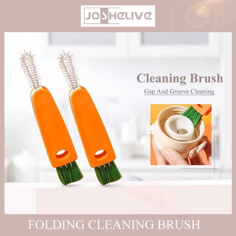 Three In One Thermos Cup Cover Baby Bottle Brush Multifunctional Groove