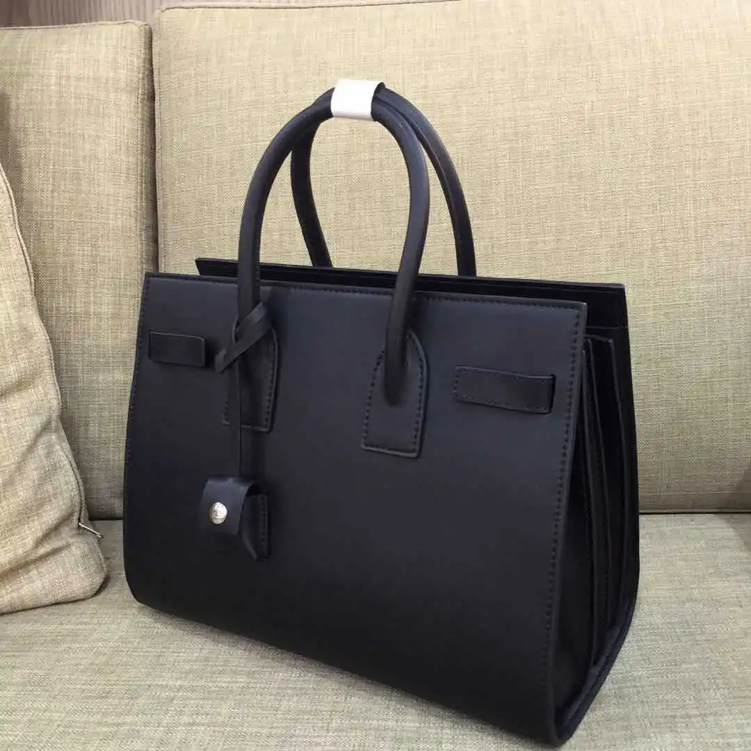 New Cow Leather Tote Bag Commuter Portable Organ Bag Lock Head One-shoulder Slanted Women's Bag