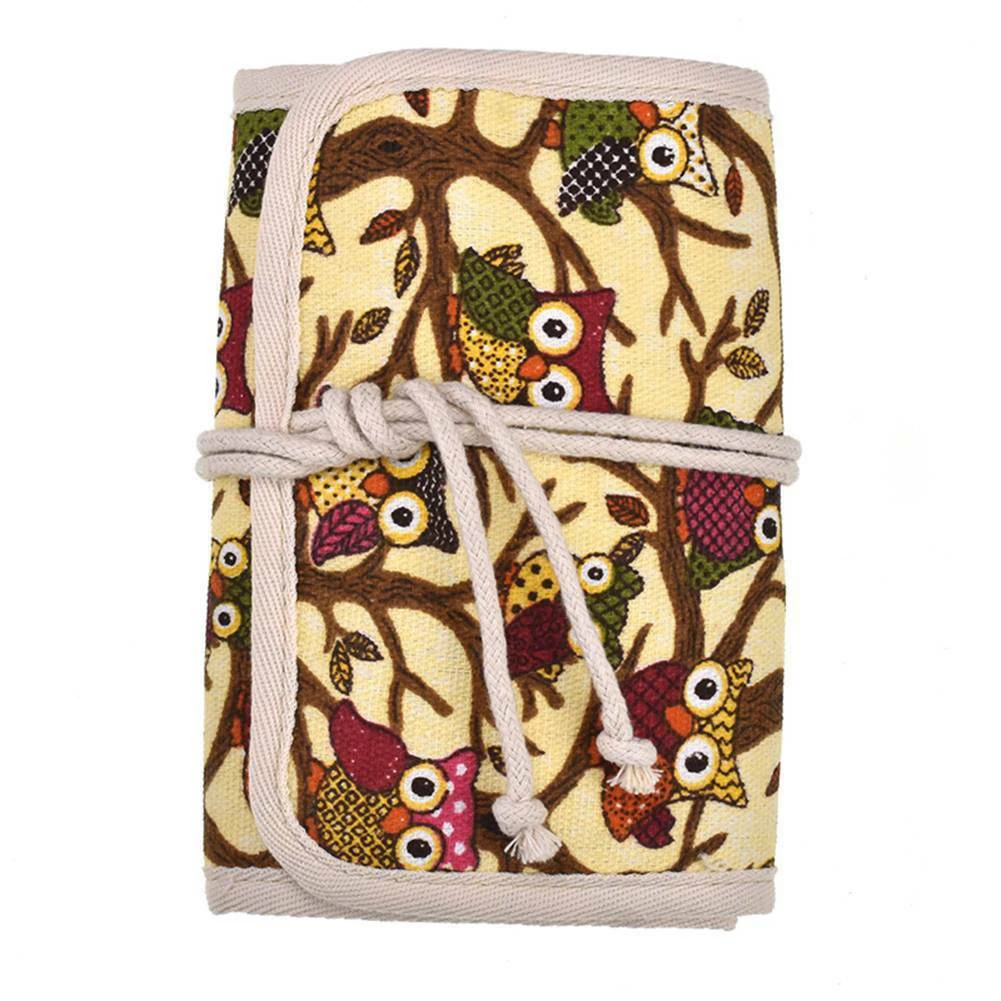 

Owl Crochet Hook Case Needle Holder Storage Organizer Roll Bag Knitting Accessories Hogard