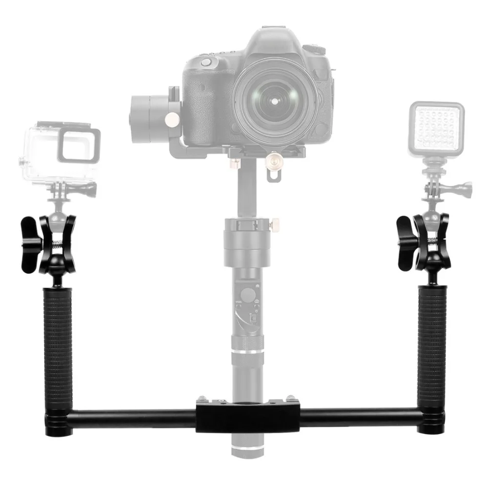 Двойной Ручной Стабилизатор рукоятки для DJI Ronin S для zhi yun Crane2 Pro Gimbal SLR держатель камеры с зажимами-бабочками адаптер