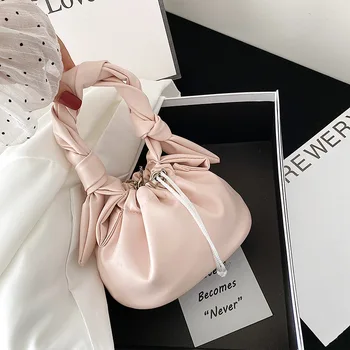 

Folded armpit bag net red texture bag female 2020 new summer fresh wild messenger bag bucket bag pink bag