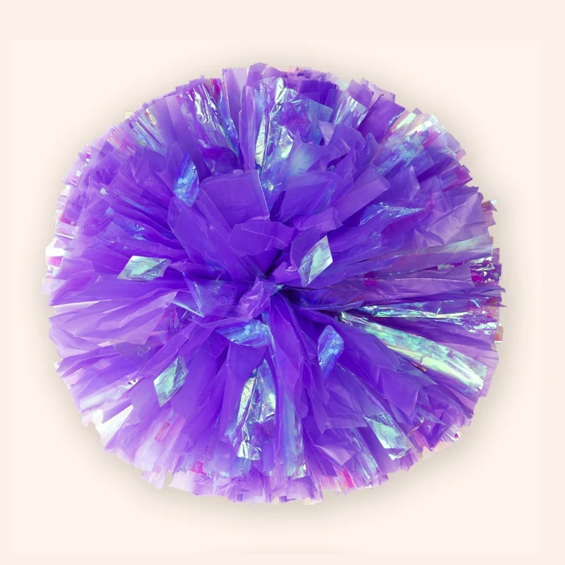 ring purple 6 шт./3 пары пластиковые ручки с металлическими помпонами для Черлидинга cheer pom ball cheer dance decorator Клубные товары для спорта - Цвет: ring purple