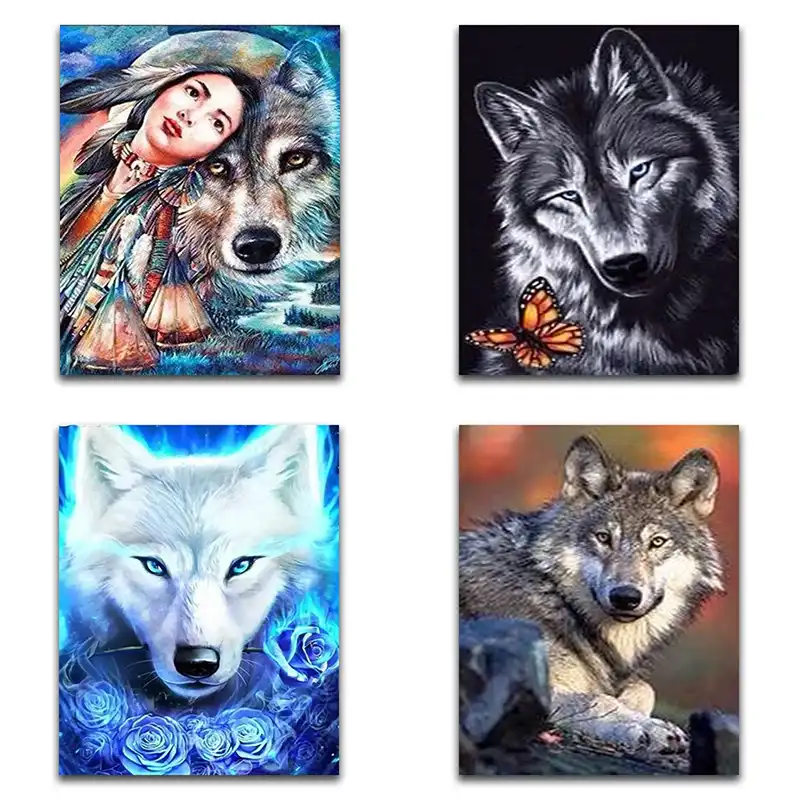 5d Diamond Paintings Animal Set Kit Broderie Diamant Full Square Diamond Paint Art Diamond Painting Cross Stitch Tools Wolf Aliexpress