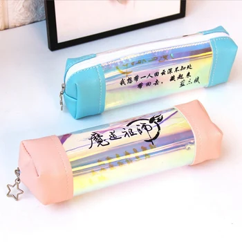 

1Pcs Kawaii Mo dao zu shi Grandmaster Of Demonic Cultivatio Transparent Laser Pencil Case For Kids Gift School Supplies