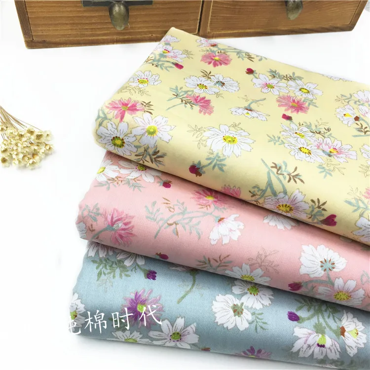 Small Floral Daisy 100% Cotton Fabric Printed Baby Girl Twill Cloth For DIY Sewing Patchwork Sheet | Дом и сад