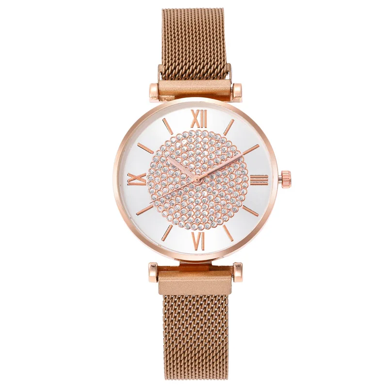 Модные магнитные часы для женщин, роскошные женские наручные часы, кварцевые женские часы, магнитные часы с кристаллами, вечерние часы, подарки - Цвет: Style3