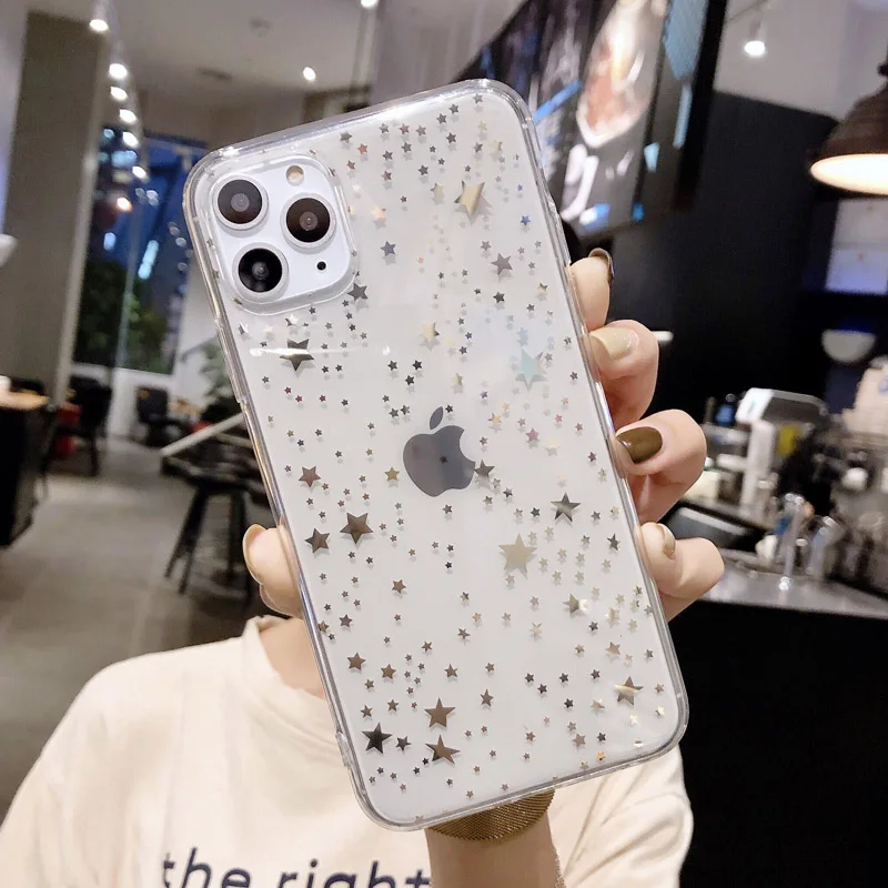 KJOEW Гальванизированный Прозрачный чехол для телефона для iPhone 11 Pro Max X XS XR Xs Max 6 6S 7 8 Plus блестящая Лазерная мягкая крышка IMD