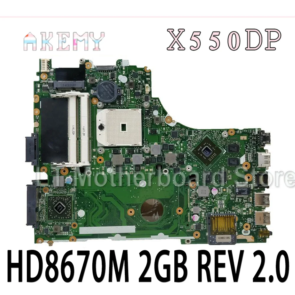 X550DP HD8670M 2 Гб VRAM материнская плата REV2.0 для For Asus X750DP X550 X550D K550DP ноутбука полностью