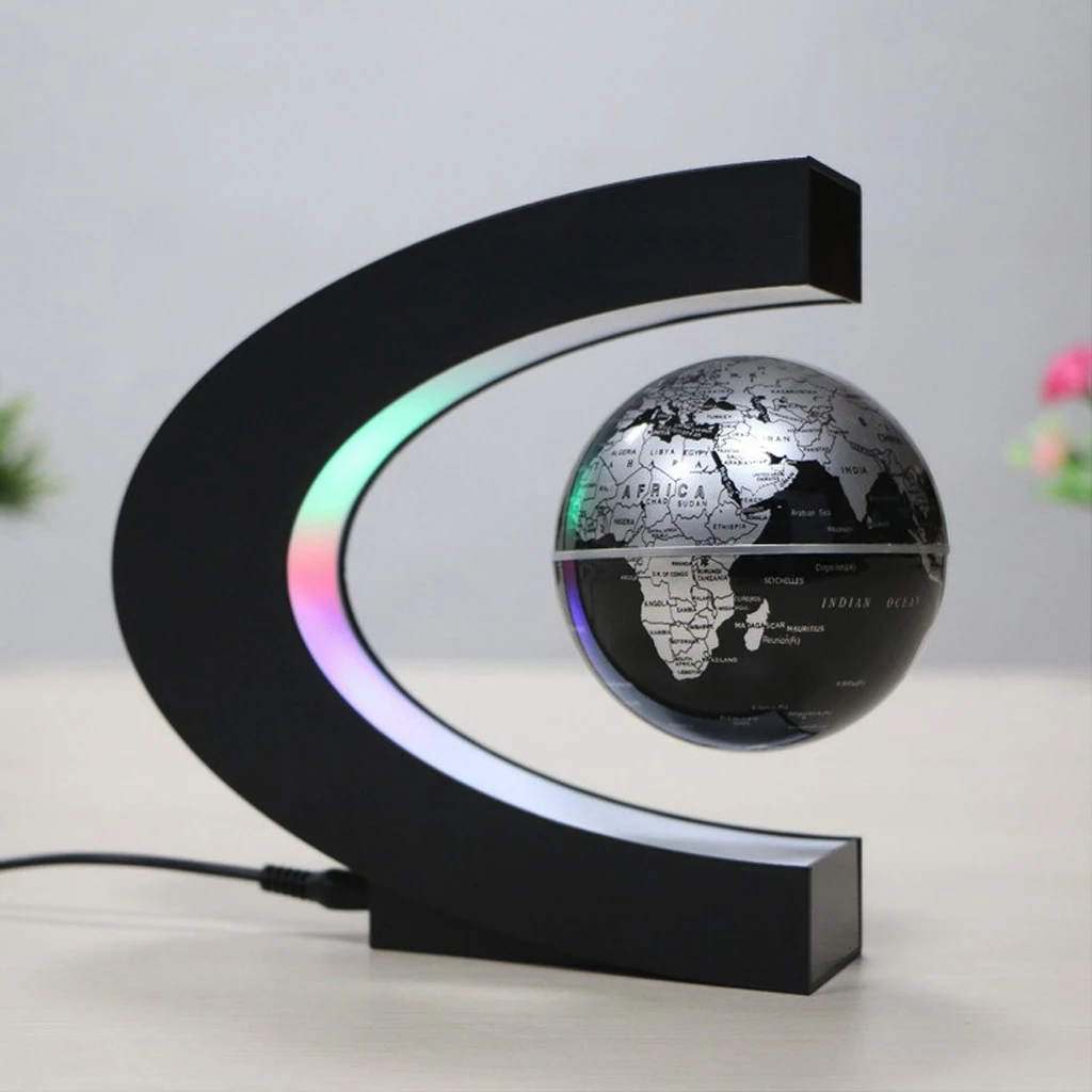 Uk Us Eu Plug C Shaped Office Desk Ornaments Led Floating