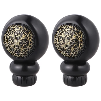 

2pcs Aluminum Alloy Curtain Rod Head Plug Curtain Rod Fittings Accessories Creative Curtain Rod Ends for Home Daily Use A50