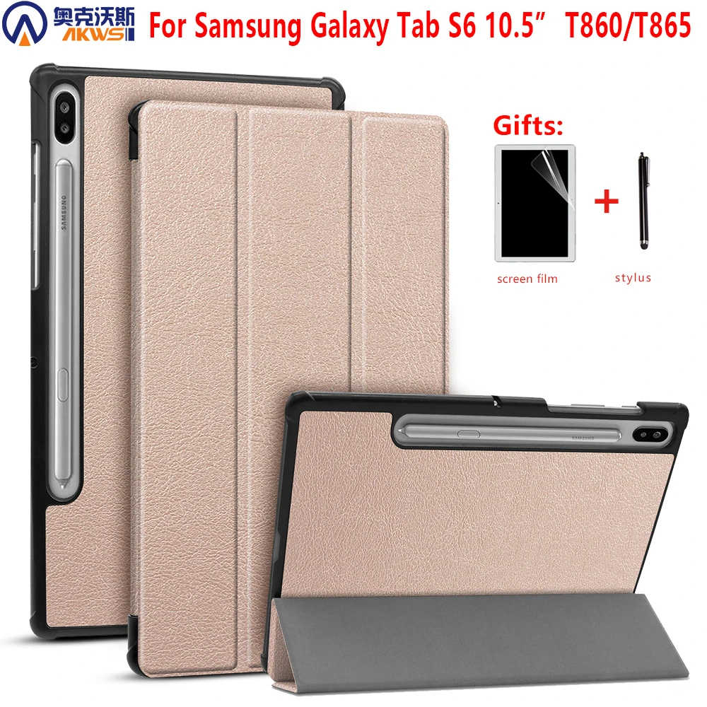 Ультратонкий чехол-книжка из искусственной кожи чехол-книжка для samsung Galaxy Tab S6 10,5 T860 T865 SM-T860 SM-T865 Tablet Auto Wake Sleep