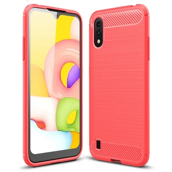 

50pcs/lot For Samsung Galaxy M31 A70E Shockproof Rugged Brushed Soft TPU Armor Carbon Fiber Case For Samsung Galaxy A01 A21
