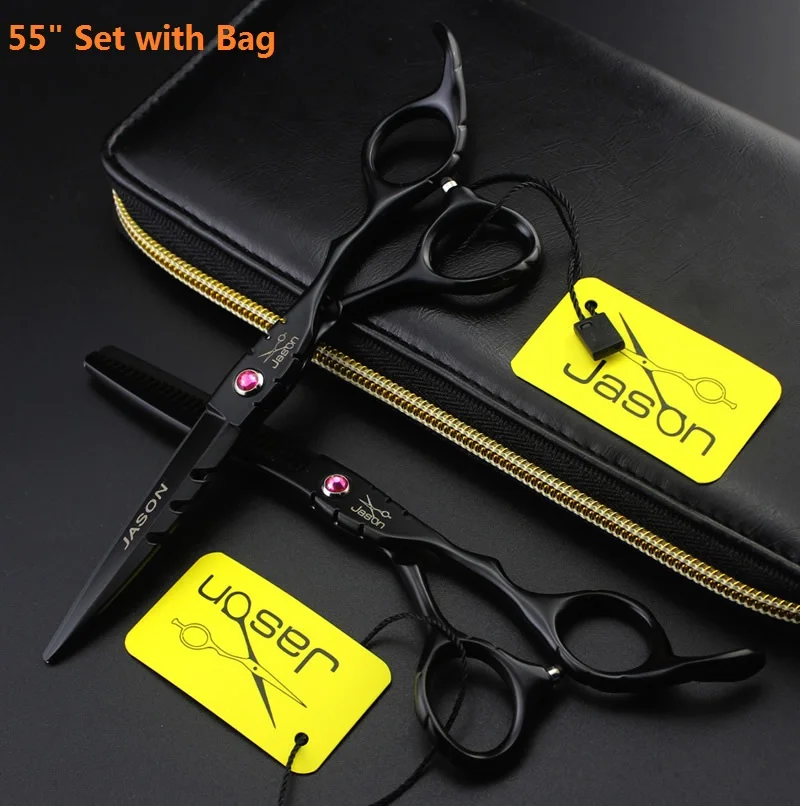 6,0 ”Jason Высший сорт Парикмахерские ножницы Япония 440C Профессиональные Парикмахерские ножницы для стрижки волос LZS0567 - Цвет: LZS0564 55 with bag
