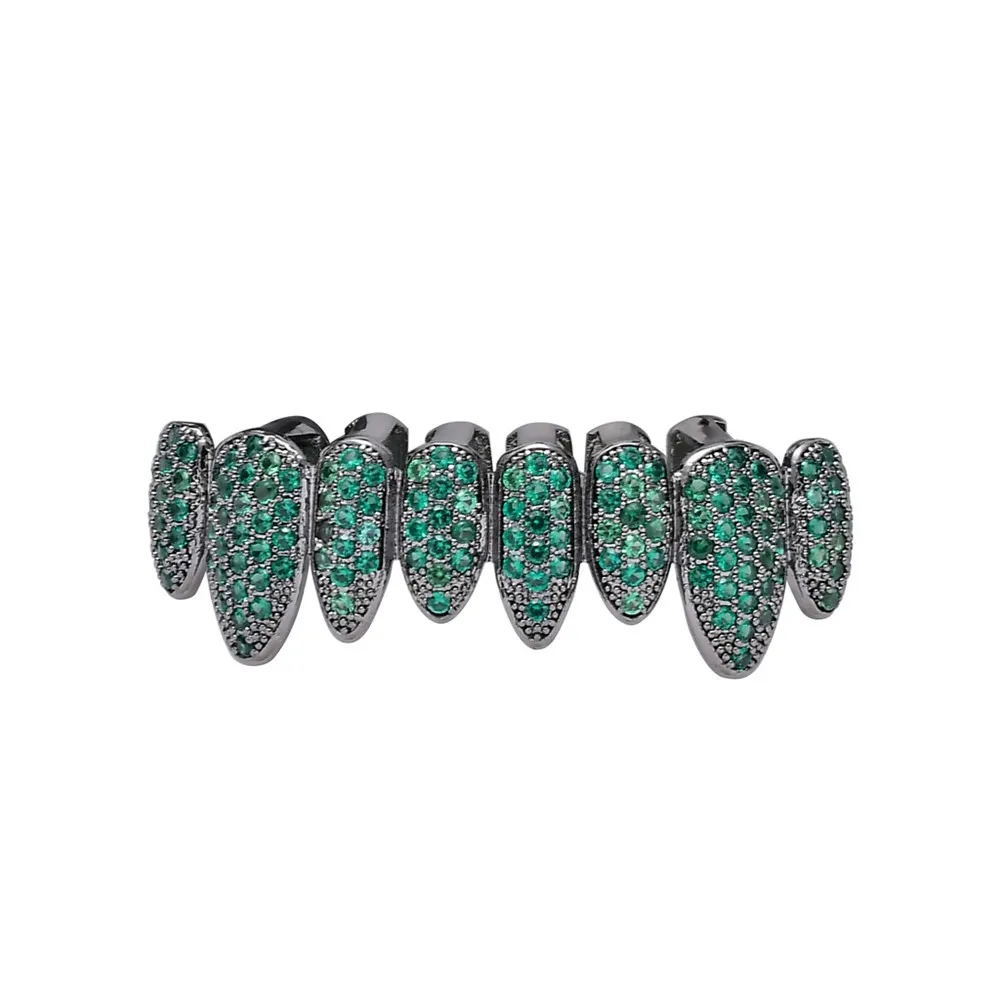 Хип-хоп Iced Out Bling Teeth Grillz Micro Pave CZ радужные грили для мужчин и женщин, вечерние, косплей, украшения для тела