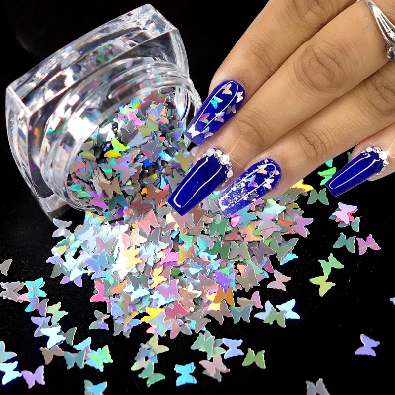 Nail Sequins Colorful Nail Art Glitter Confetti Holographic Shining Nail  Flakes for Nail Art Decoration