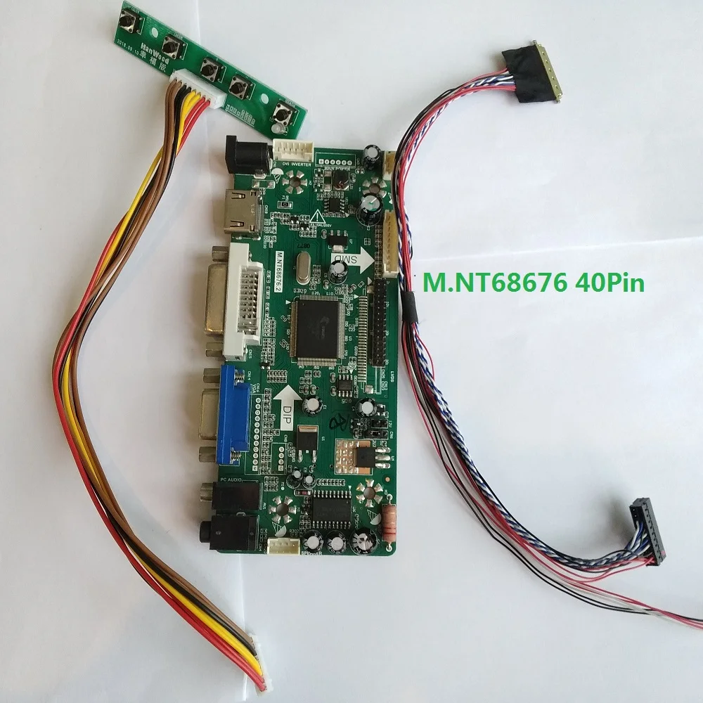

M.NT68676 DVI 40pin LVDS LCD LED HDMI audio VGA controller board diy for LP133WH2-TLA3 1366X768 panel card 2019 13.3" monitor