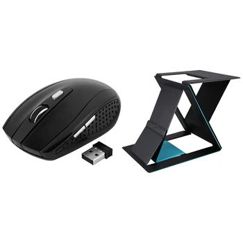 

1 Set 2.4GHz Wireless Optical Mouse Mice USB Receiver & 1 Pcs Multifunctional Foldable Adjustable Notebook Bracket