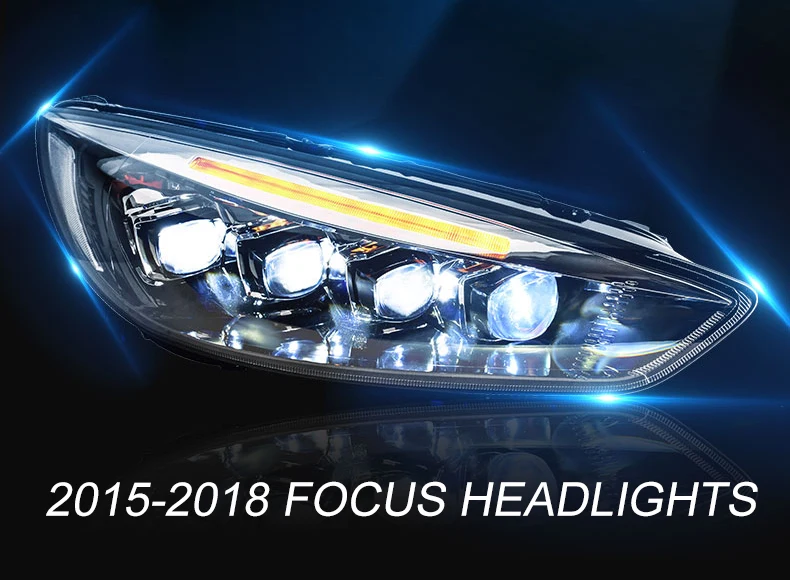Автомобильный Стильный чехол для Ford focus фары все светодиодный- светодиодный головной фонарь все светодиодный Ford focus фары Дневные ходовые огни