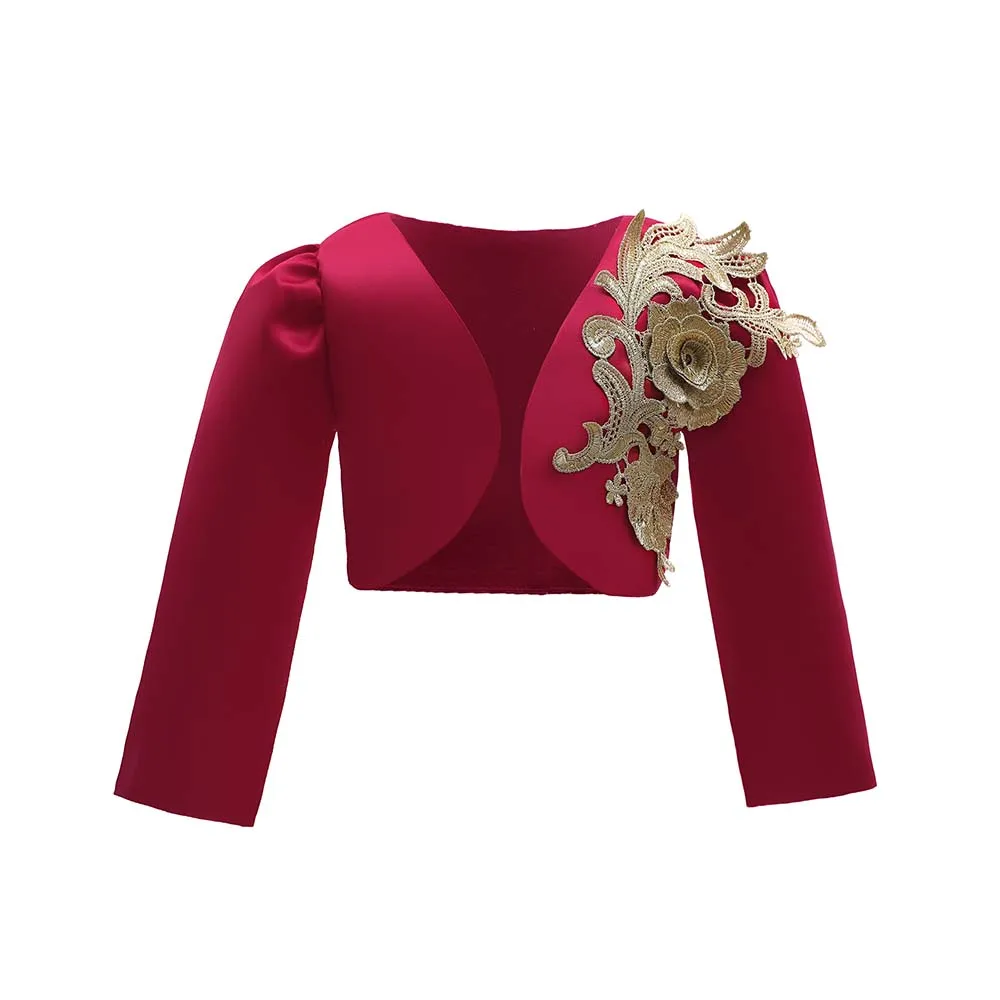 Детский кардиган для девочек накидка бальное платье топы Для подружки невесты на