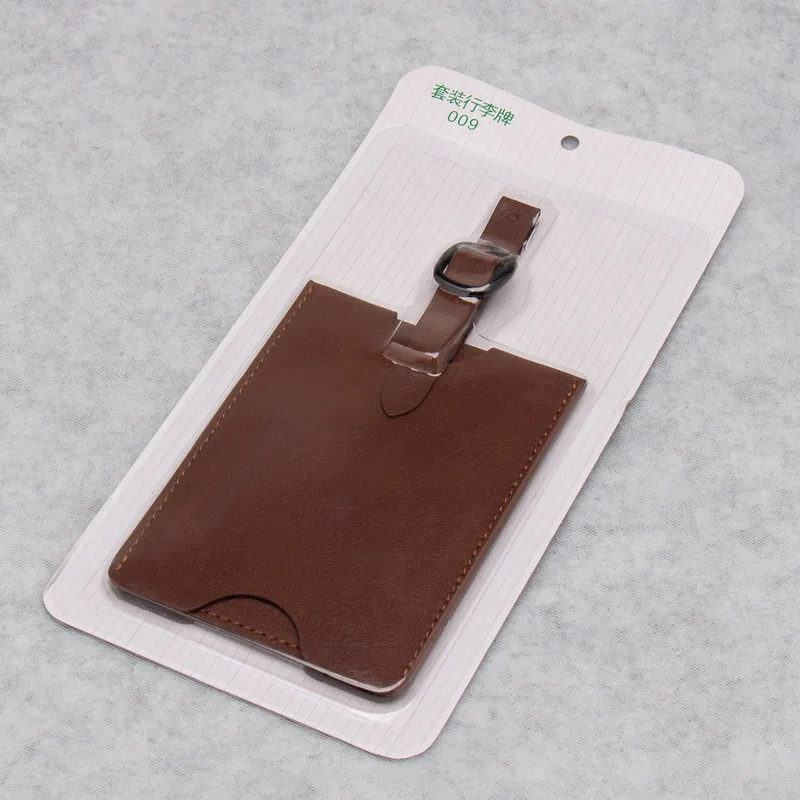 Suitcase Luggage Tag Label PU Leather Bag Pendant Handbag Portable Travel Accessories Name ID Address Tags