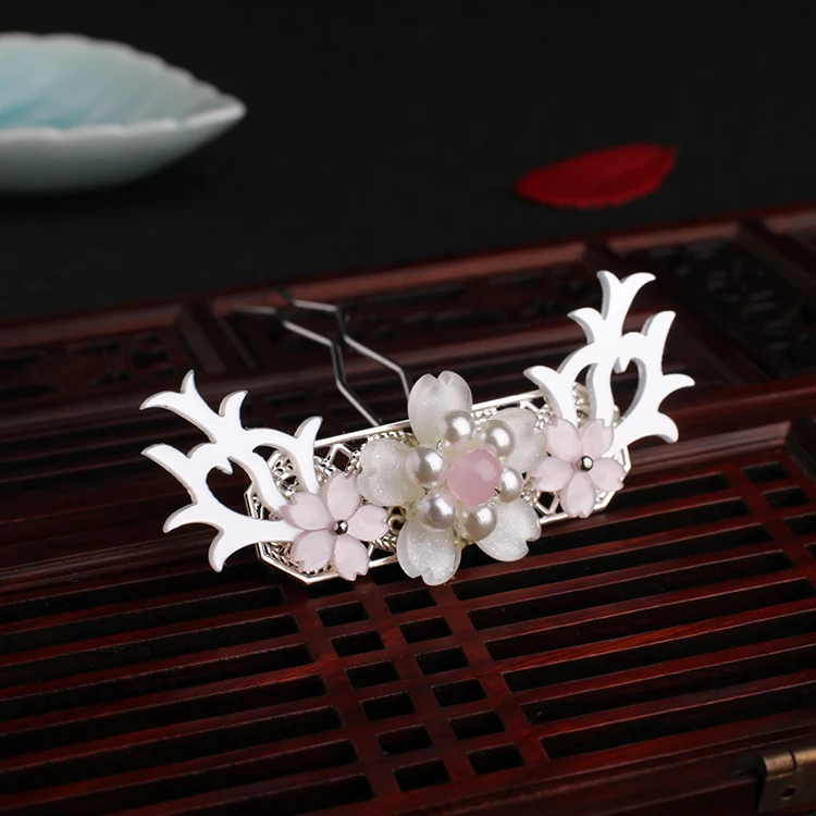 Pink Hair Crown Античный Сказочный головной убор шпилька hanfu маленькие свежие Аксессуары для волос ручная работа старинная винтажная кисточка шпилька, которая сотрясается при ходьбе украшения для волос - Цвет: Pink Hair Crown