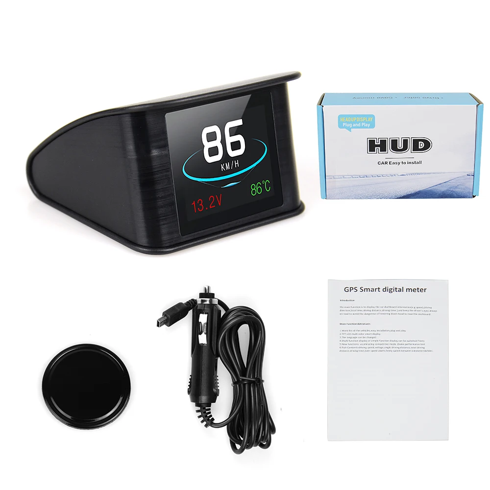 Hud t600GPS T600 OBD Компьютер Автомобильный проектор скорости цифровой измеритель скорости Дисплей Расход топлива Датчик температуры диагностический инструмент