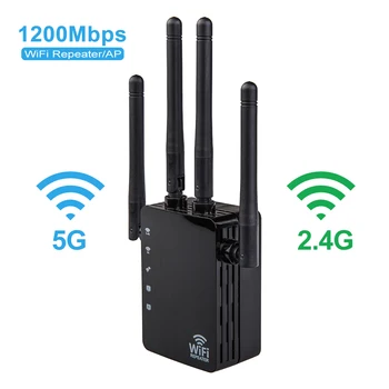 

Wifi Router 1200Mpbs WiFi Repeater Wireless WiFi Repetition 2.4G 5G WiFi Range Extender Amplifier 5ghz Signal Booster