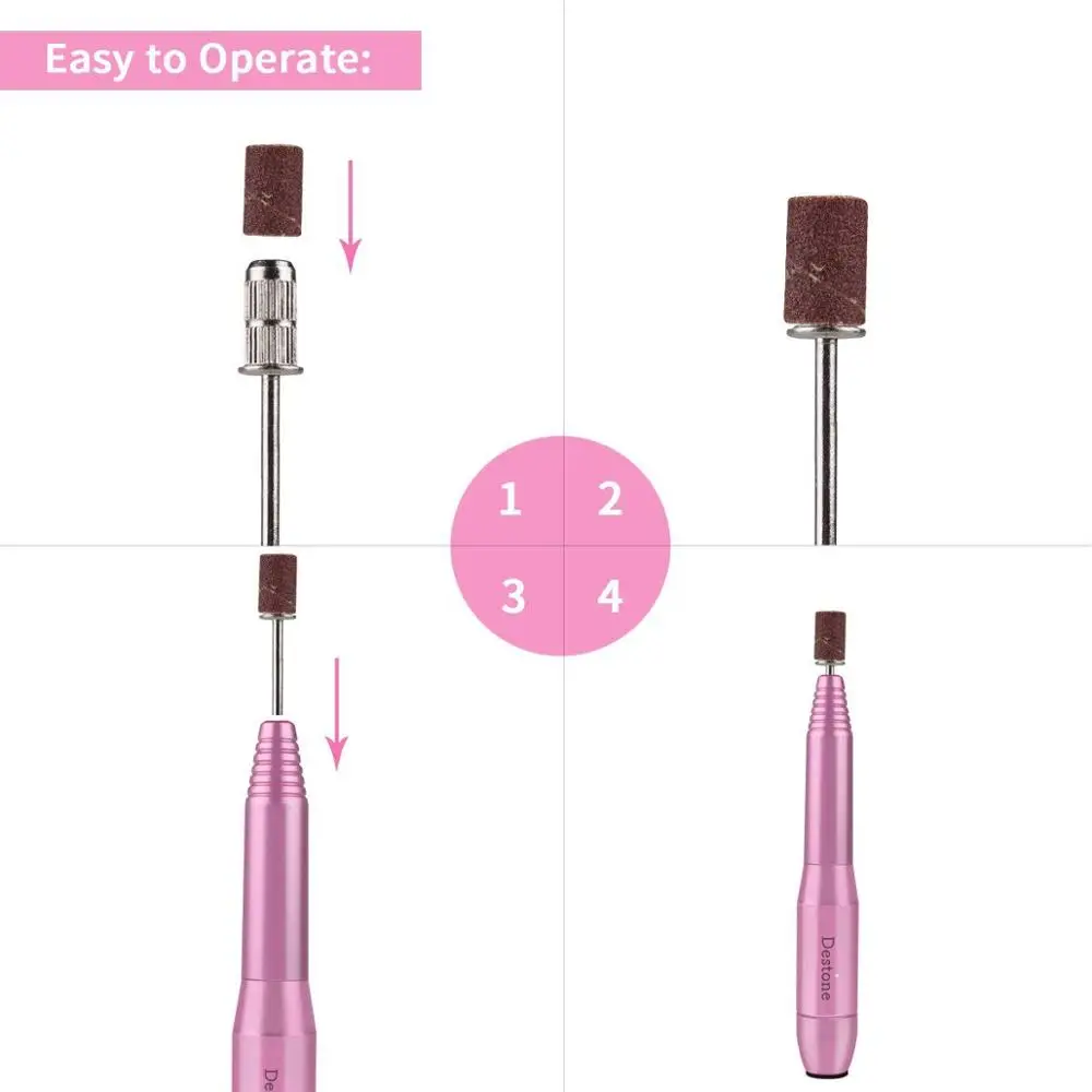 Электрический маникюрный набор для маникюра и педикюра от компании deston Nailcare N1, 11 в 1, одобренный FDA розовый