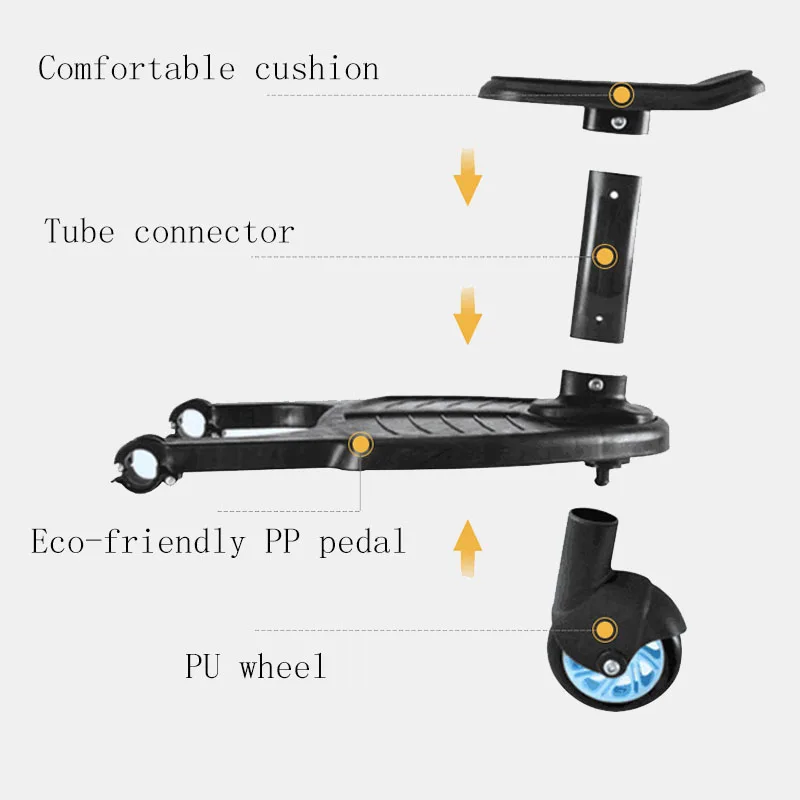 Baby Strollers vintage Children Stroller Pedal Adapter Hitchhiker for Trolley Stroller Skate Car Skate Scooter for Cart Standing Plate with Seat Cart Baby Strollers classic