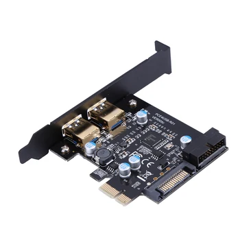 

Super Speed PCI-E to USB 3.0 2 Port PCI Express Expansion Card 19-Pin Power Connector for Desktops PC