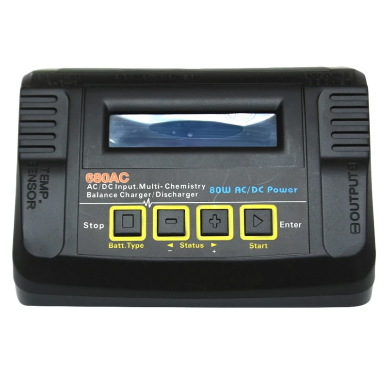 Black 680AC 80 Вт 6A AC DC RC батарея баланс зарядное устройство Dis зарядное устройство для игрушек 1-6S LiPo LiFe Lilon NiCd NiMH батарея Зарядка мощность ЕС разъем - Цвет: Black
