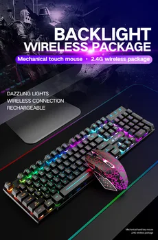 

CUUWE T3 KEYBOARD + MOUSE+PAD wireless charging keyboard and mouse set, suitable for gaming luminous RGB keyboard and mouse sets