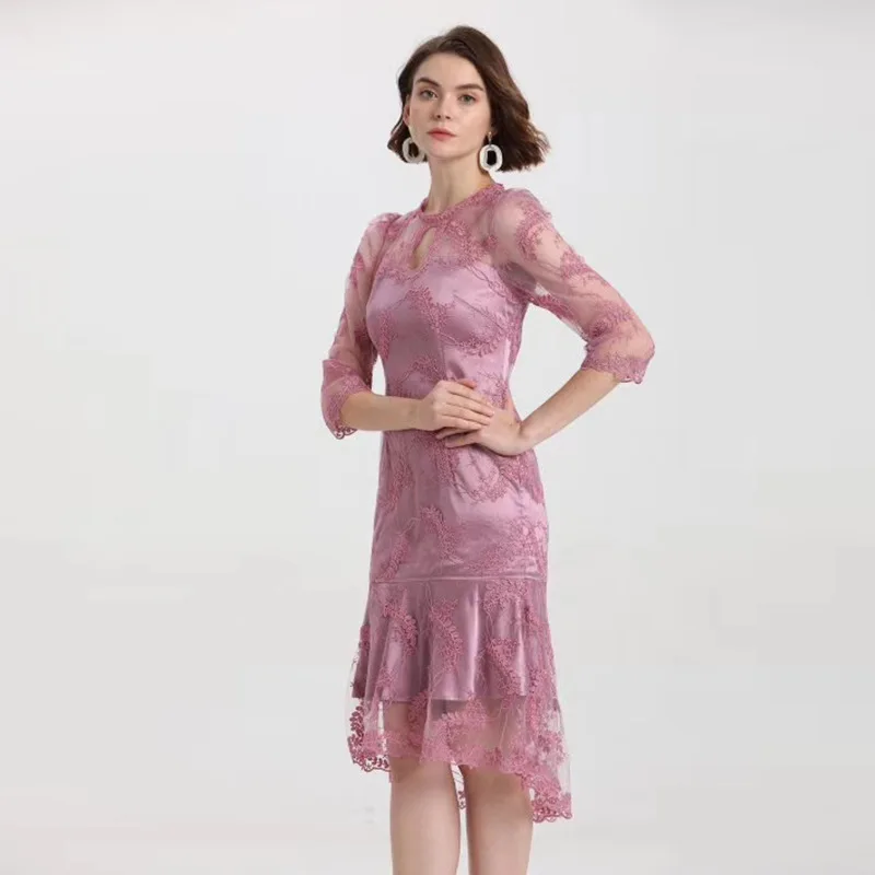 pink Синее платье с длинным рукавом, лето, женское сексуальное платье в этническом стиле, с цветочным принтом, с рюшами, из кусков, большое, свободное, для вечеринок, повседневные платья - Цвет: pink