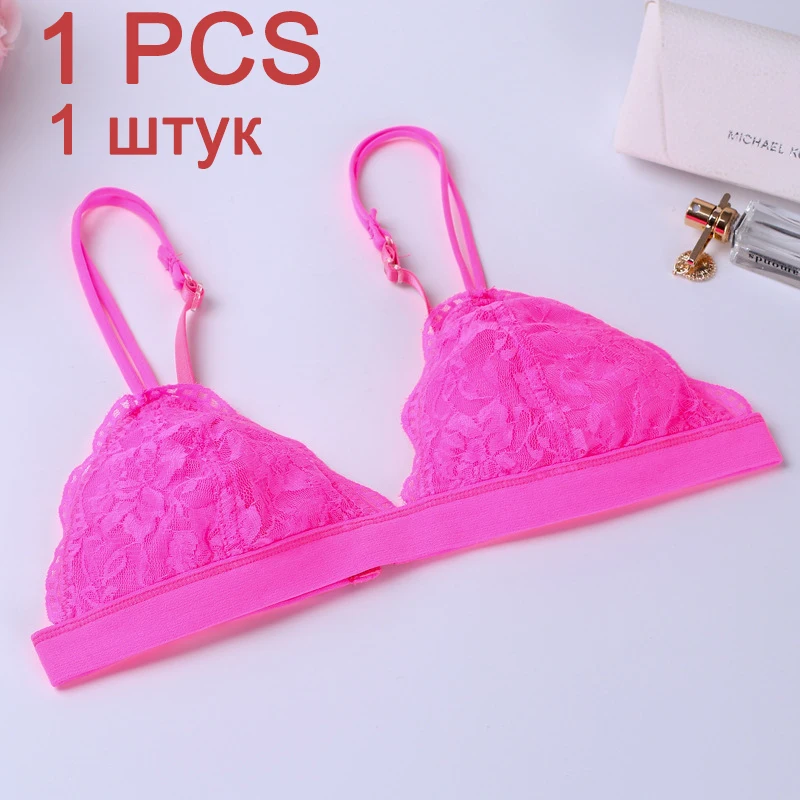 rose red Сексуальный цветочный кружевной бюстгальтер ssiere удобное нижнее белье беспроводное женское тонкое регулируемое lette 2 шт - Цвет: rose red