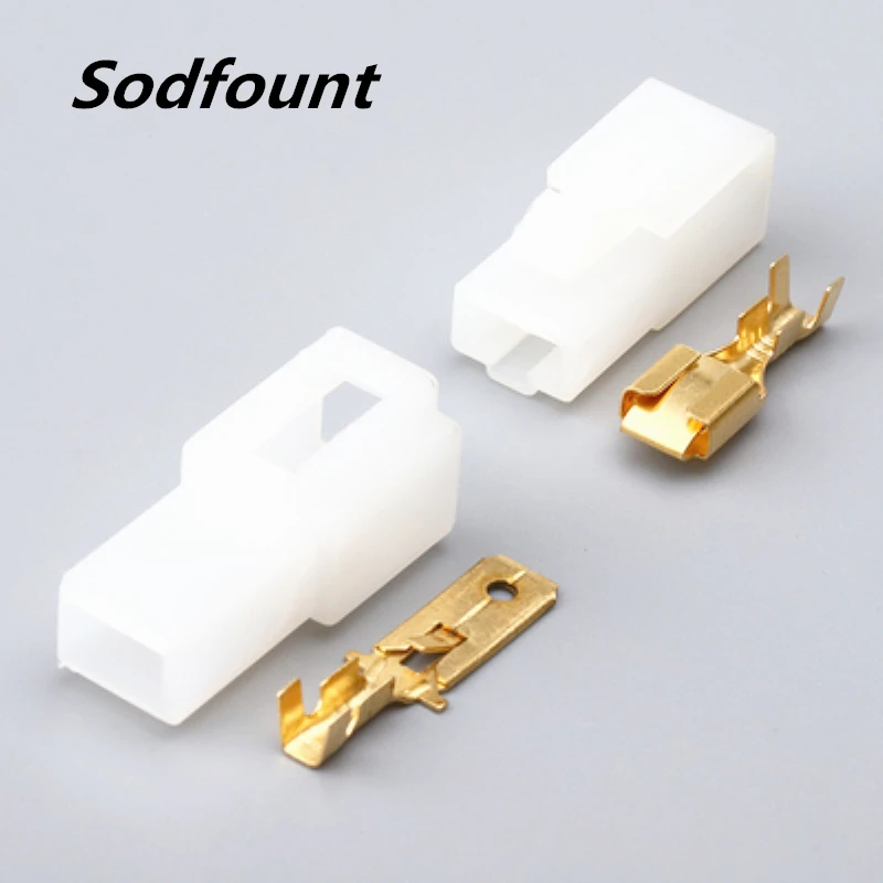 

10 set DJ7011-6.3-11/21 Nylon flame retardant Automotive connector 1P automotive connector Male and female docking