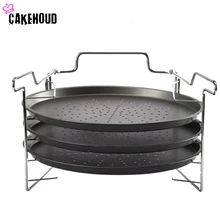 CAKEHOUD аксессуары для домашней кухни, инструмент для выпечки, перфорированная форма для пиццы из толстой углеродистой стали, антипригарная форма для печи Для Выпечки Пиццы, набор