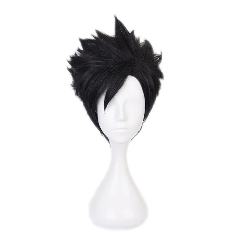 

Haikyuu!! Tetsurou Kuroo Tetsurou Cosplay Wig 30cm Short Black Styled Heat Resistant Synthetic Hair Costume Wigs+ Wig Cap
