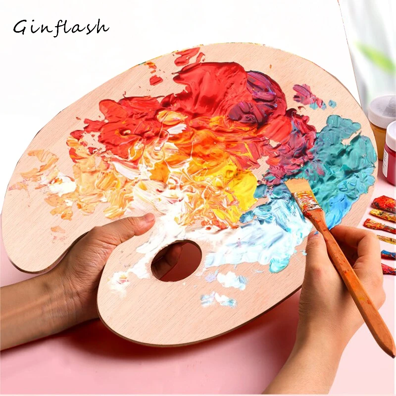 Ginflash 1Pc Watercolor Palette Oil Acrylic Painting Tool Art Alternatives Paint Tray Artist Plastic Wood Supplystudents|Palette| - Aliexpress