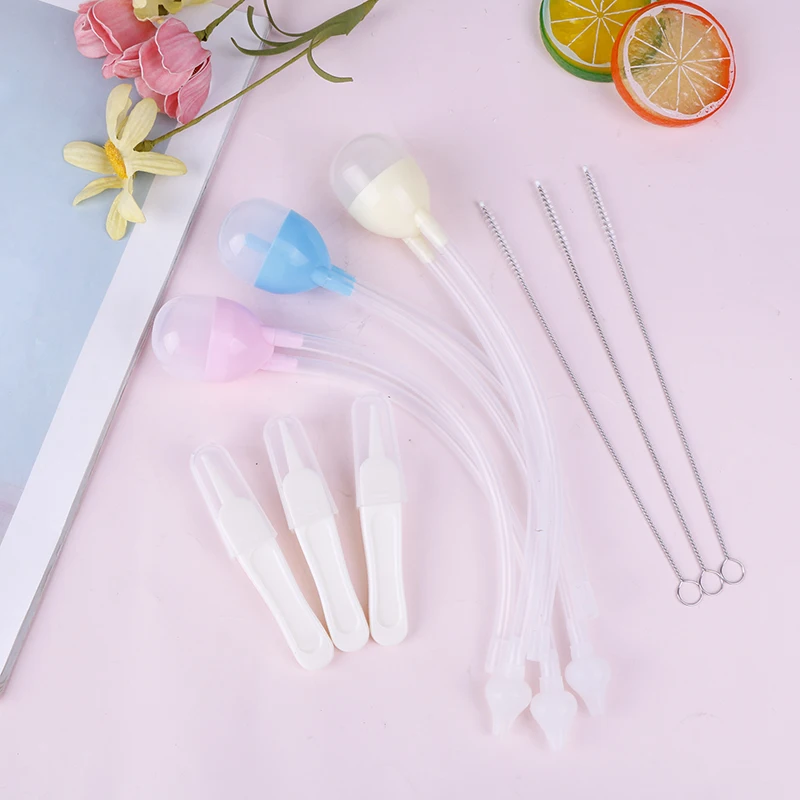 3 шт./компл. Дети Вакуумный отсасывающий носовой аспиратор комплект детсой безопасности для прочистки носа у младенцев против гриппа аксессуары для защиты по уходу за ребенком