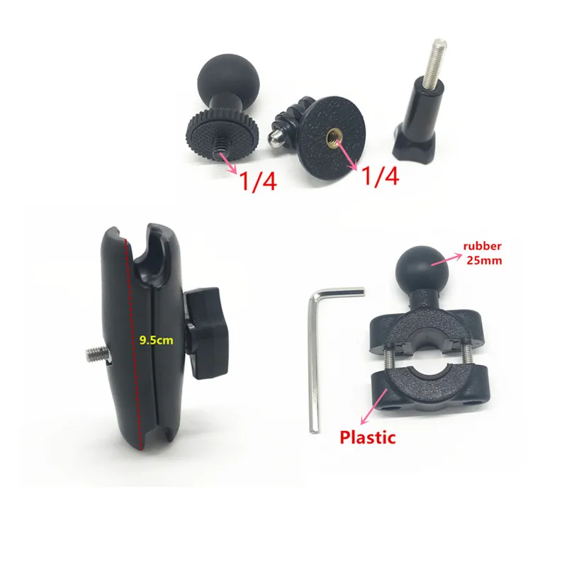 Thin tube set Для GoPro 8 держатель для Руля Мотоцикла Yi 4K зеркало заднего вида для sony SJCAM EKEN GoPro DJI Osmo аксессуары для экшн-камеры - Цвет: Thin tube set